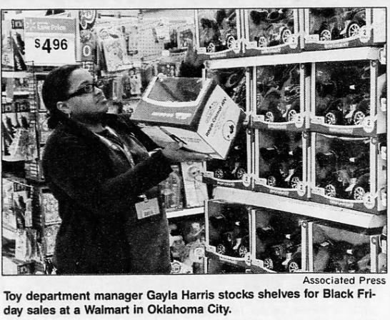 Stocking shelves for Black Friday